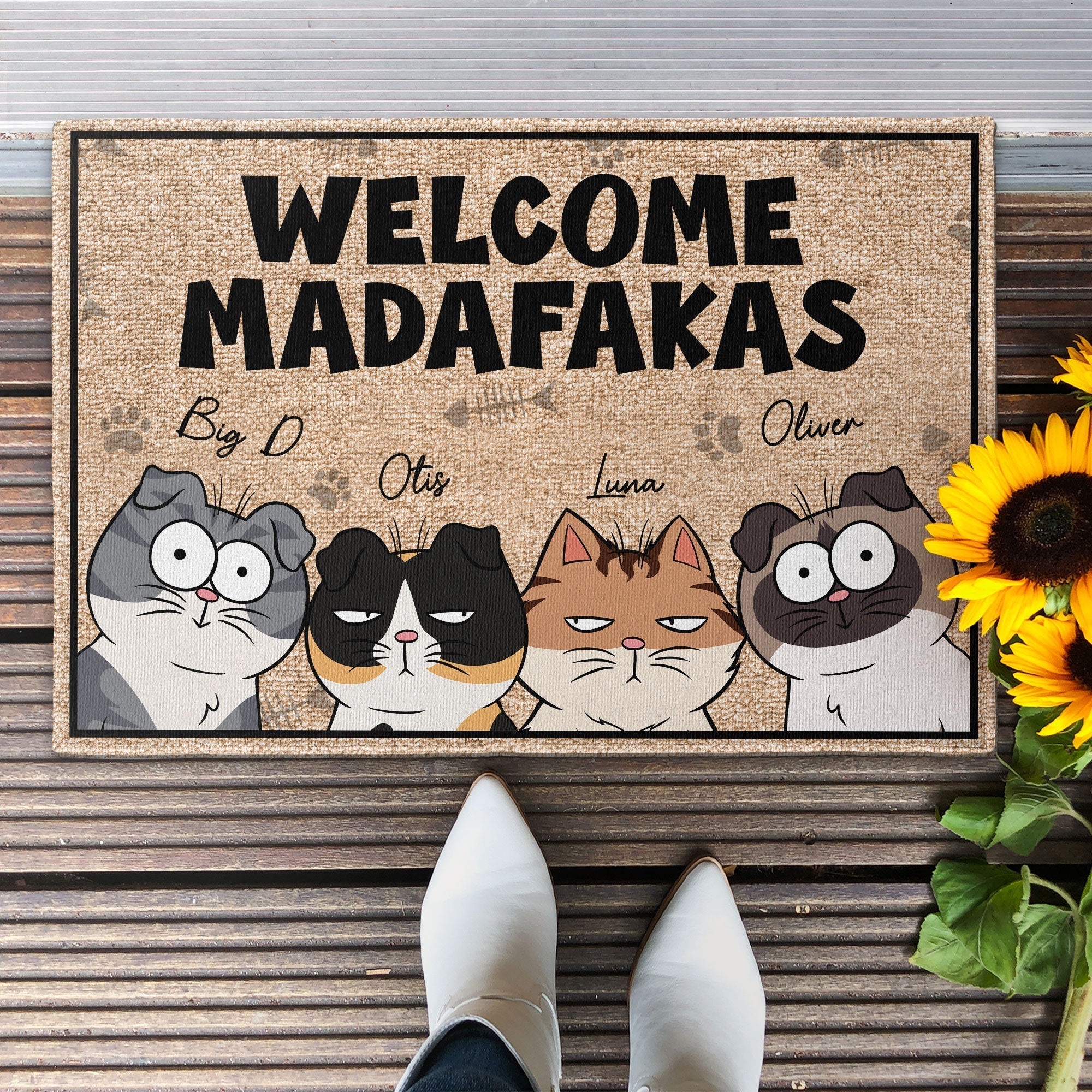 Spoiled Cats And Their Staff Live Here - Personalized Doormat