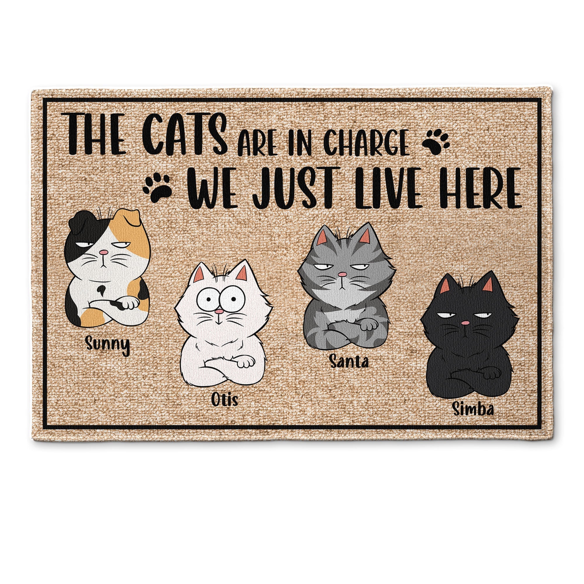 The Cats Are In Charge - Personalized Doormat