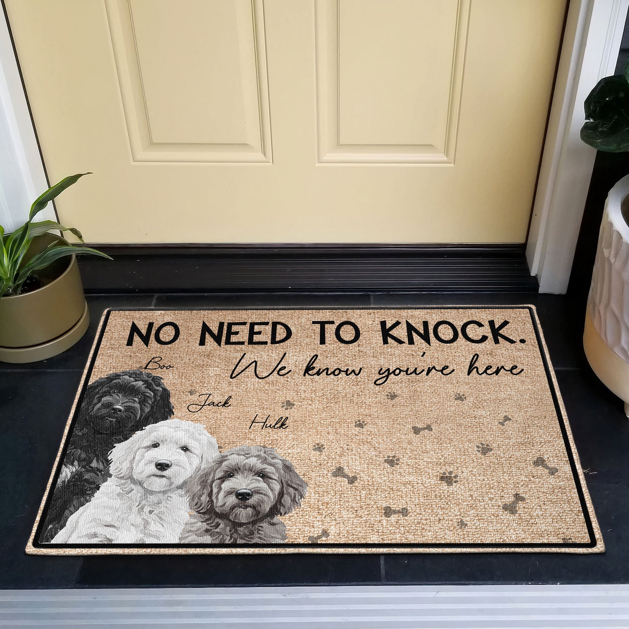 The Dogs Know You Are Here - Personalized Doormat