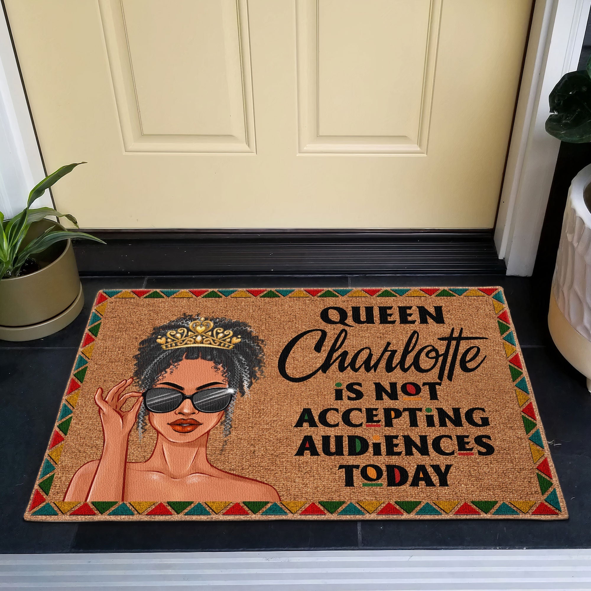 The Queen Is Not Accepting Audiences Today - Perzonalized Doormat