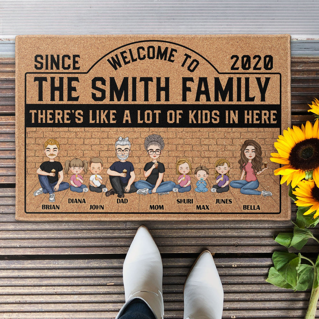 There's Like A Lot Of Kids In Here - Personalized Doormat