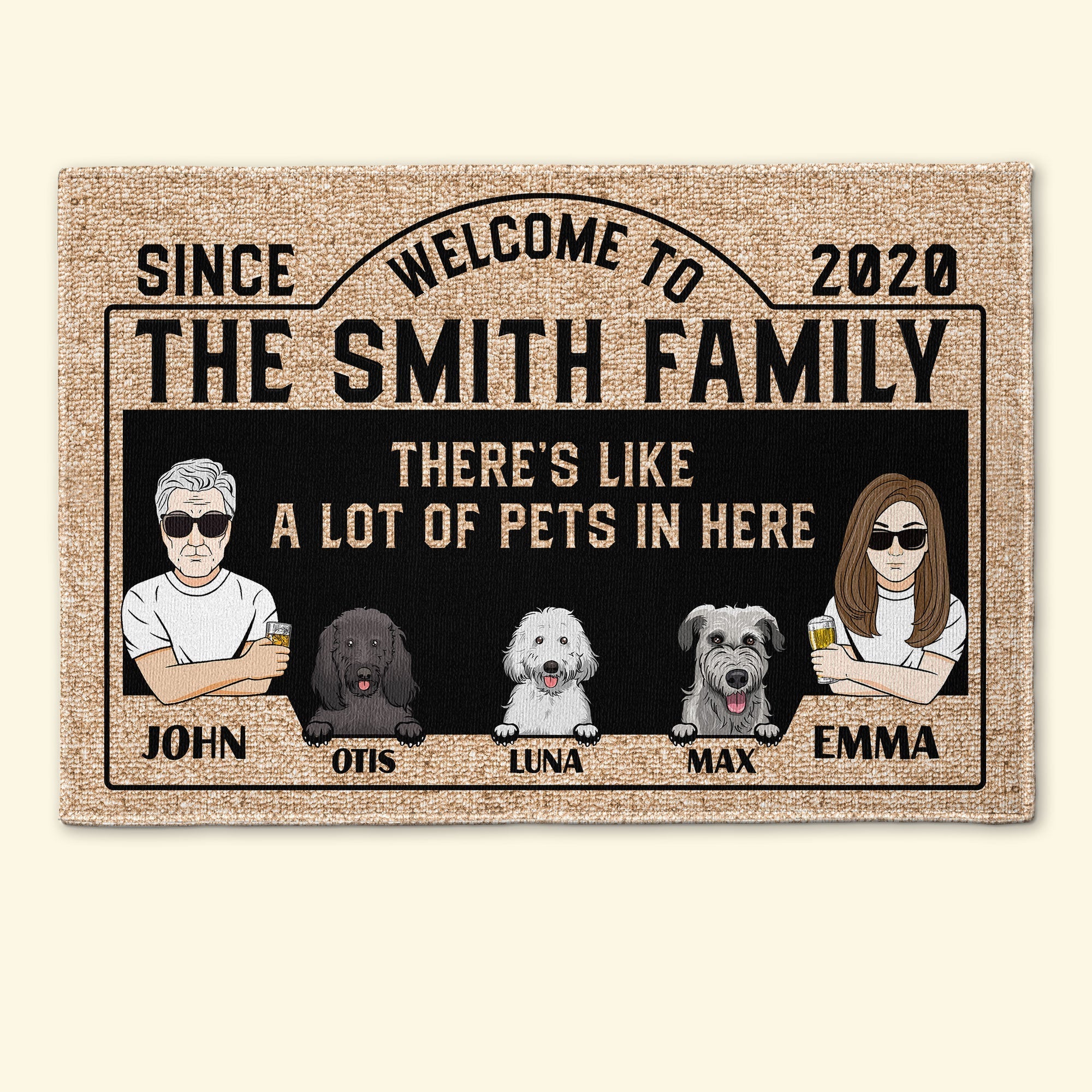 Father's Day Gifts, There's Like A Lot Of Pets In Here - Personalized Doormat