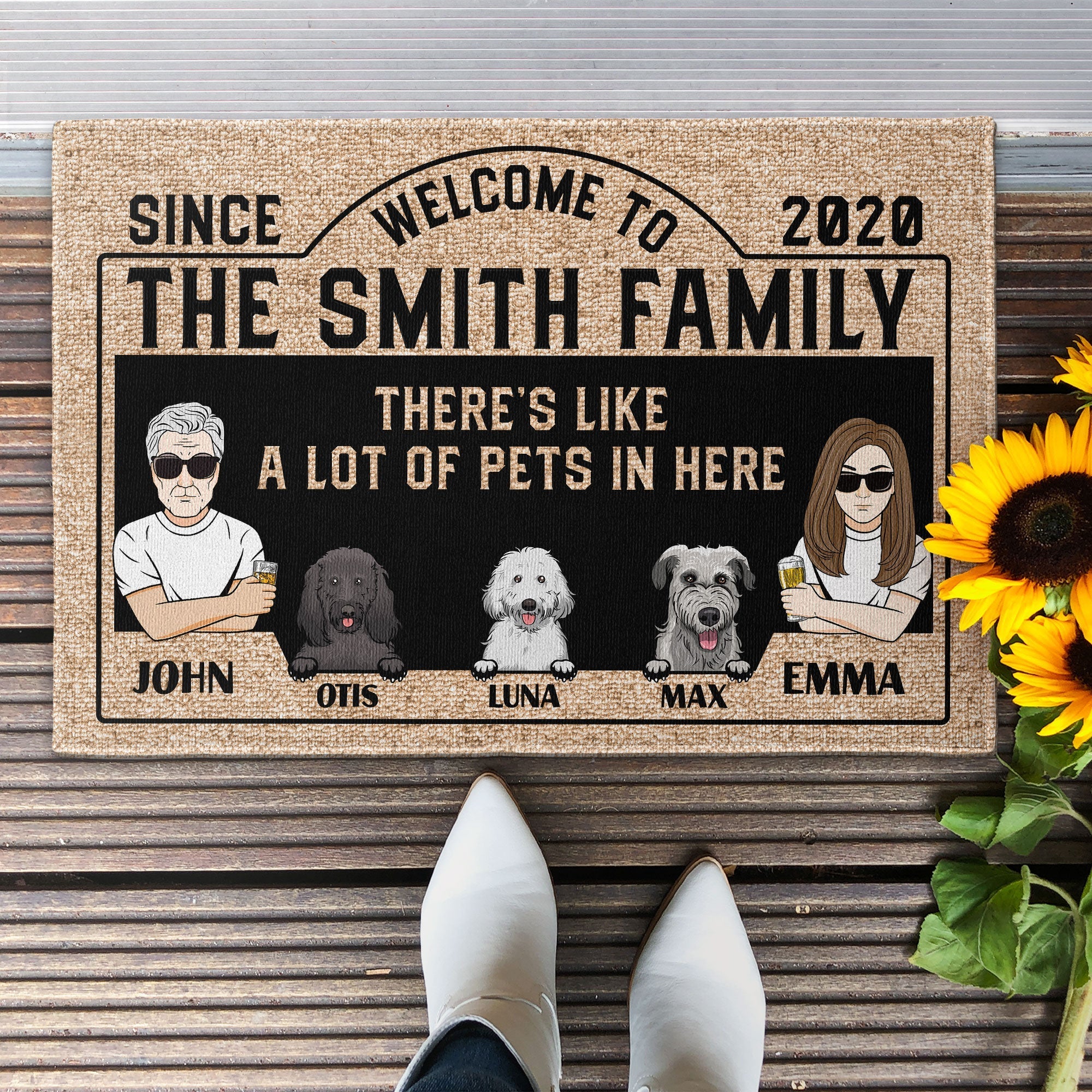 Father's Day Gifts, There's Like A Lot Of Pets In Here - Personalized Doormat