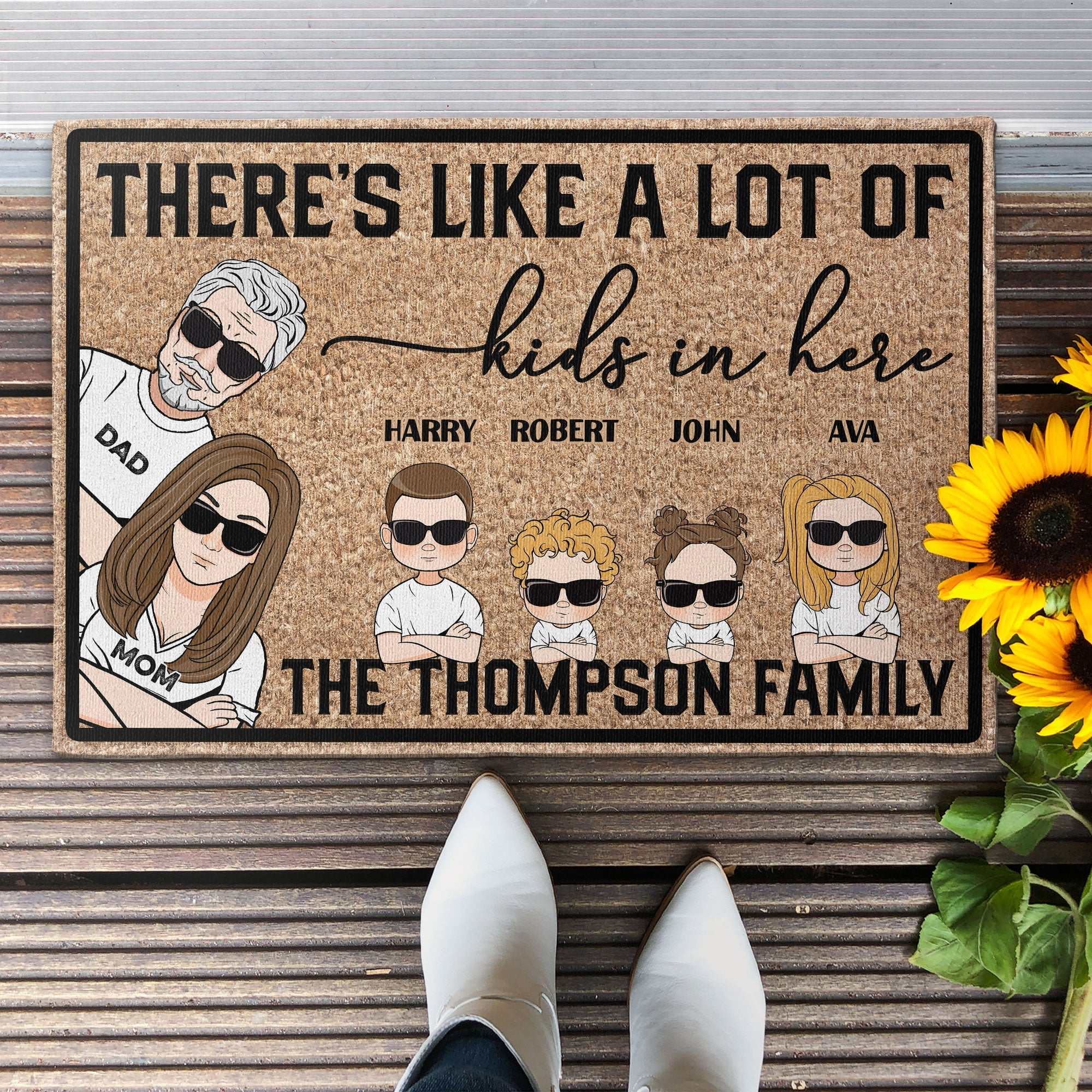 There's Like A Lot Of Kids In Here - Personalized Doormat