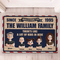 There's Like A Lot Of Kids In Here 3D Family Faux Pattern - Personalized Doormat