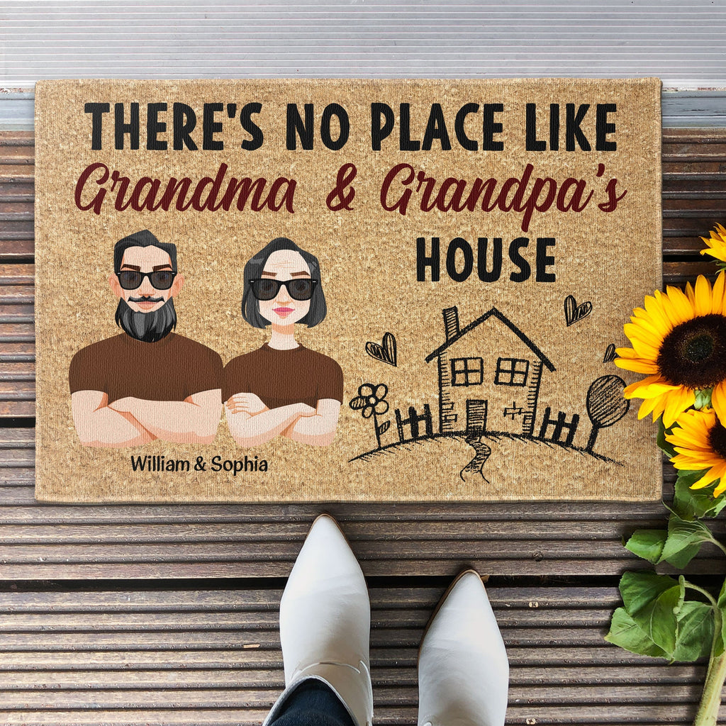 There's No Place Like Grandparent's House - Personalized Doormat