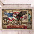 USA 250th Birthday Faux Pattern - Personalized Doormat