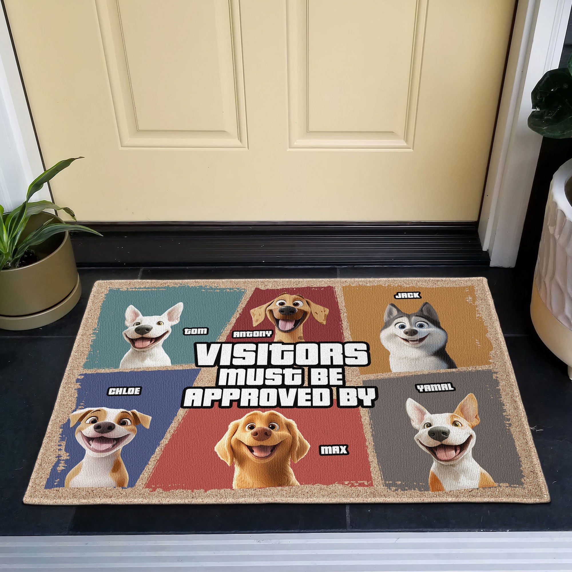 Visitors Must Be Approved By - Personalized Doormat