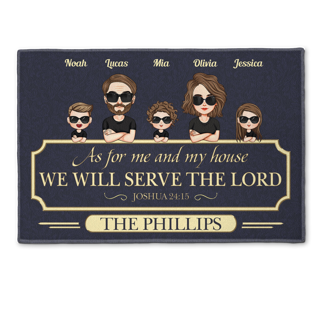 We Will Serve The Lord - Personalized Doormat - Home Decor, Birthday, Loving Gift For Christians