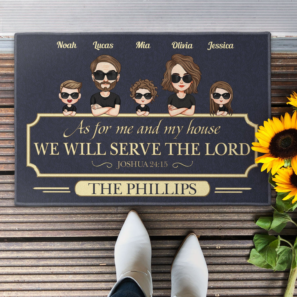We Will Serve The Lord - Personalized Doormat - Home Decor, Birthday, Loving Gift For Christians