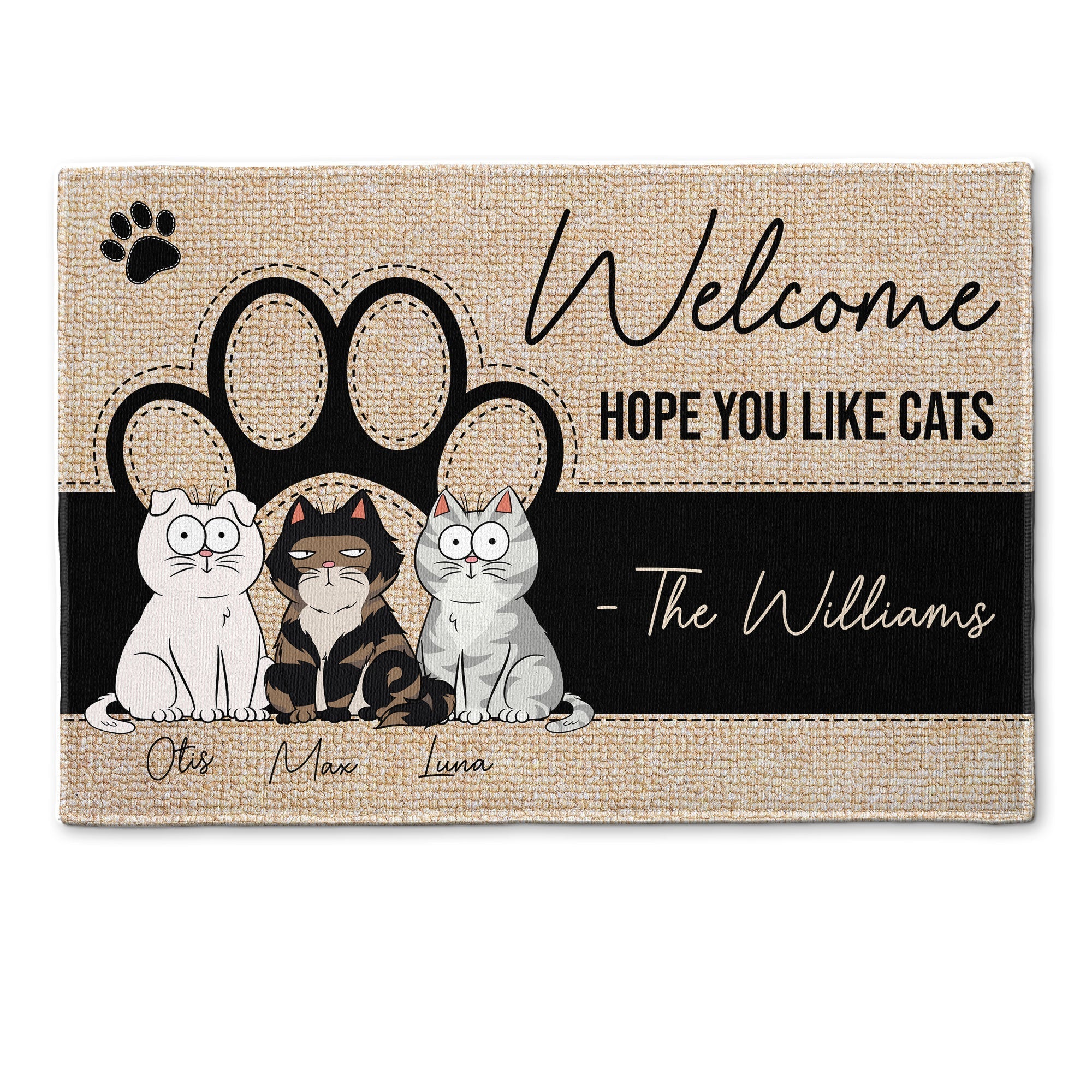 Welcome Hope You Like Cats - Personalized Doormat