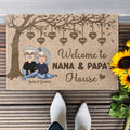 Welcome To Nana & Papa's House - Personalized Doormat