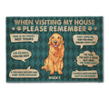 When Visiting My House - Personalized Doormat - Funny House Decor Gift For Dog Lovers, Dog Mom, Dog Dad, Besties, Sisters, Daughters