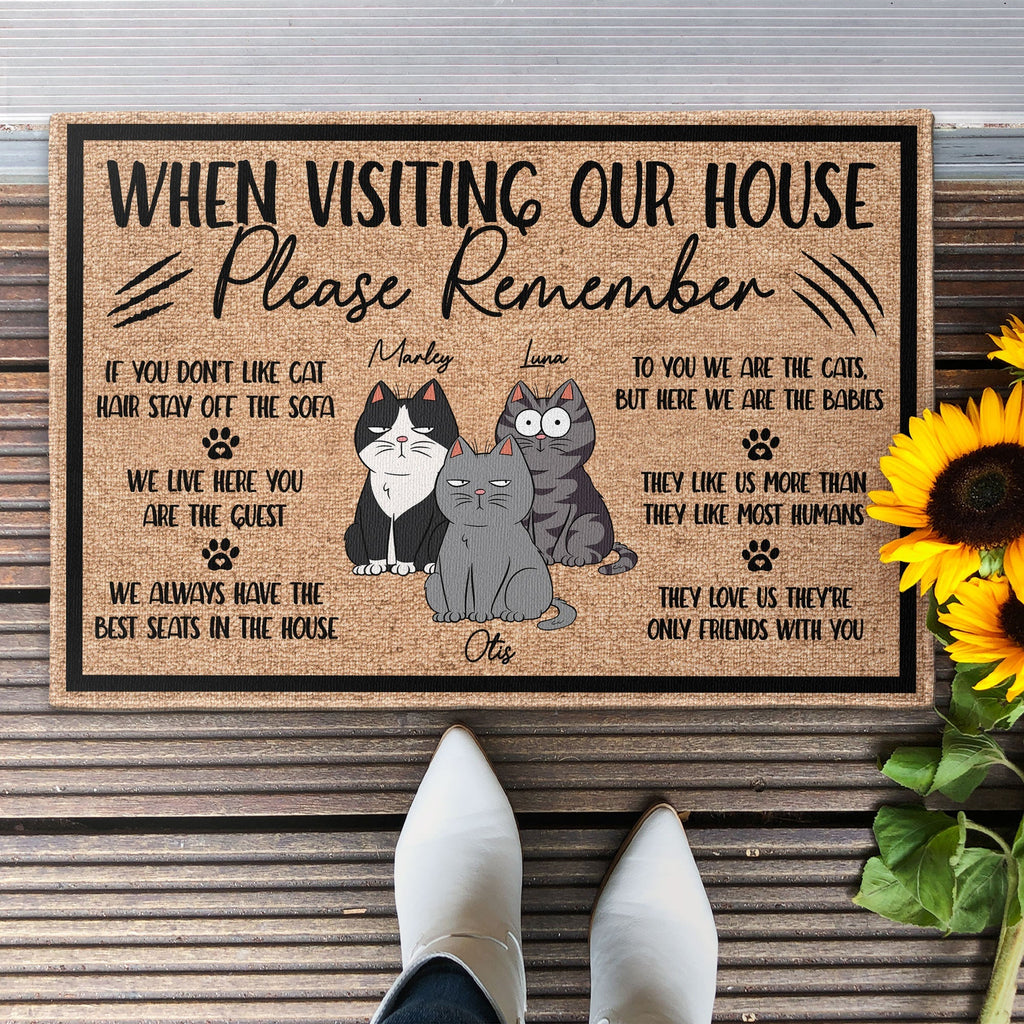 When Visiting My House Please Remember - Personalized Doormat