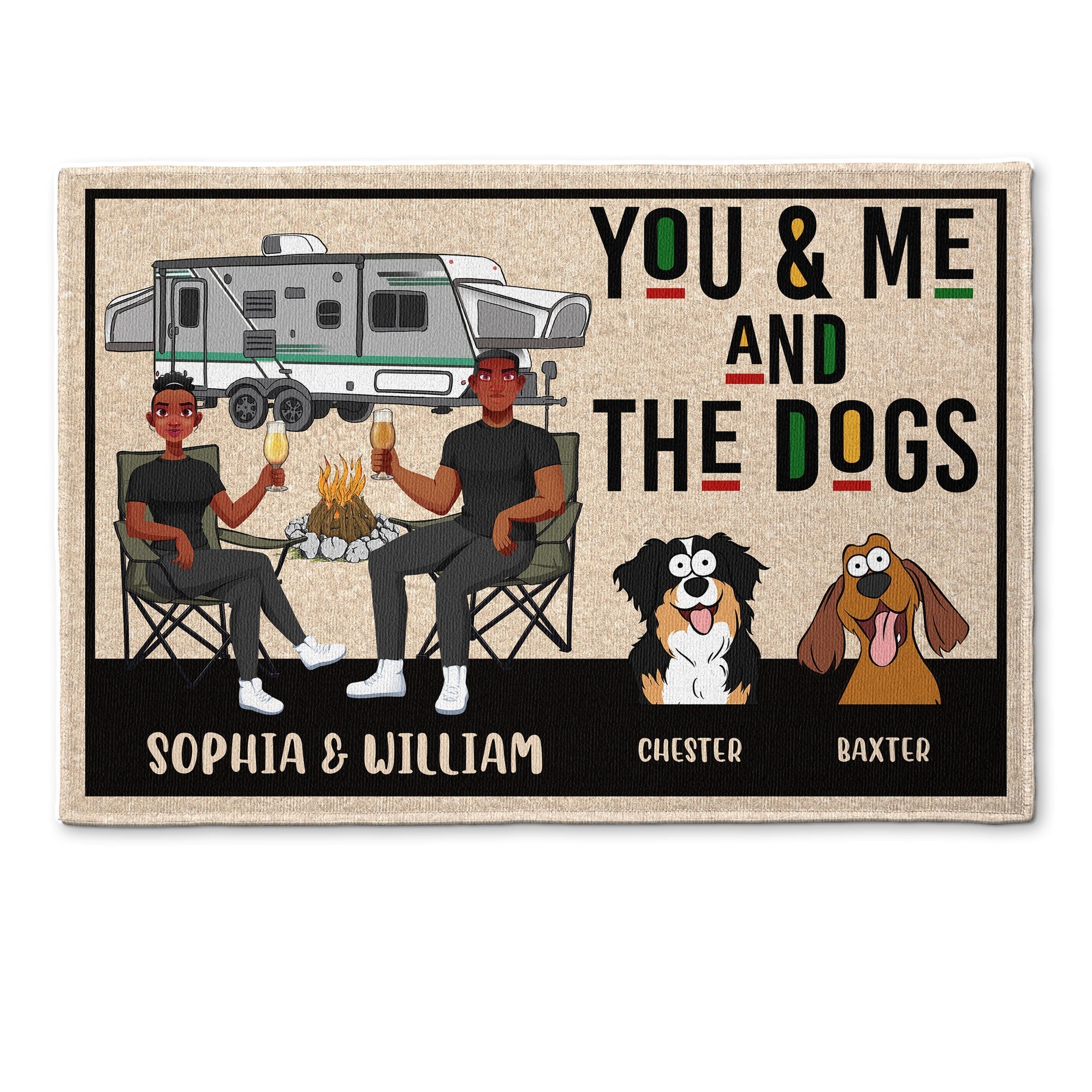 You Me And The Dogs - Personalized Doormat