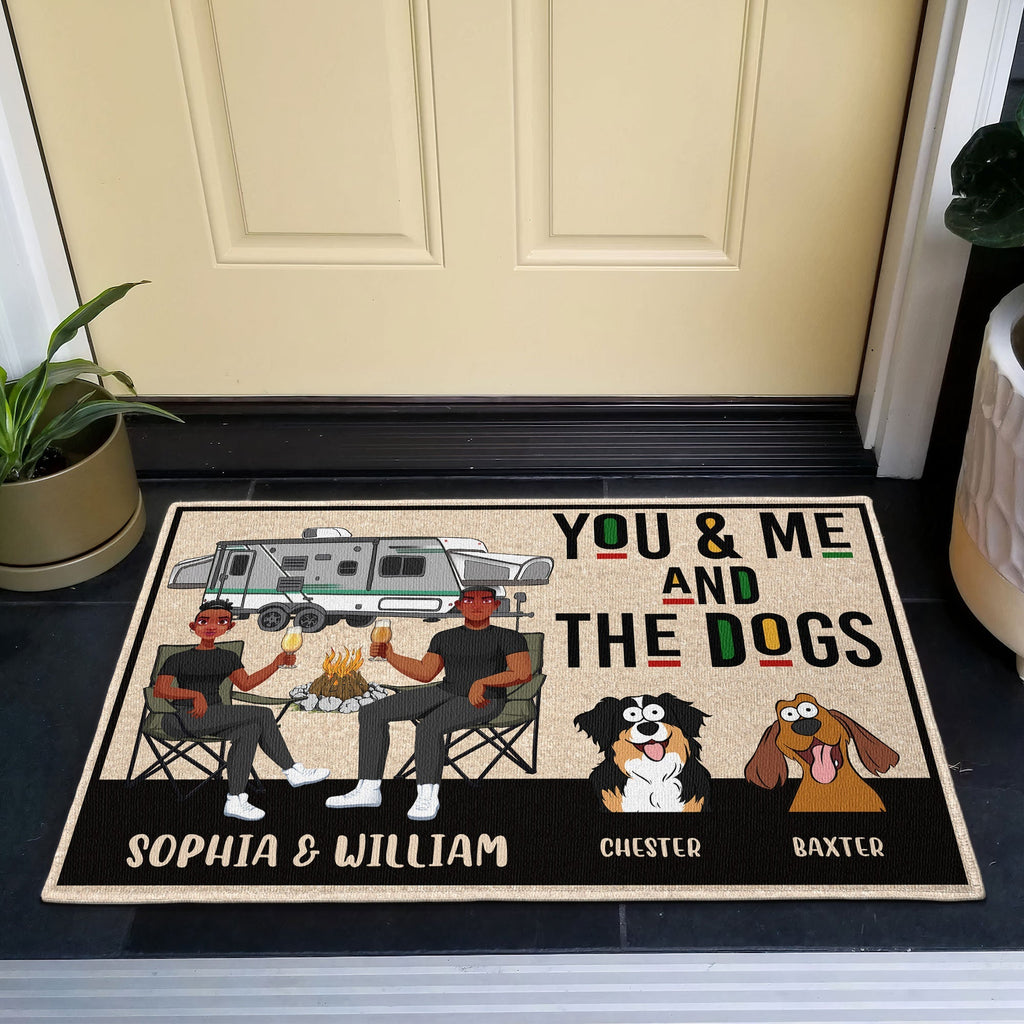 You Me And The Dogs - Personalized Doormat