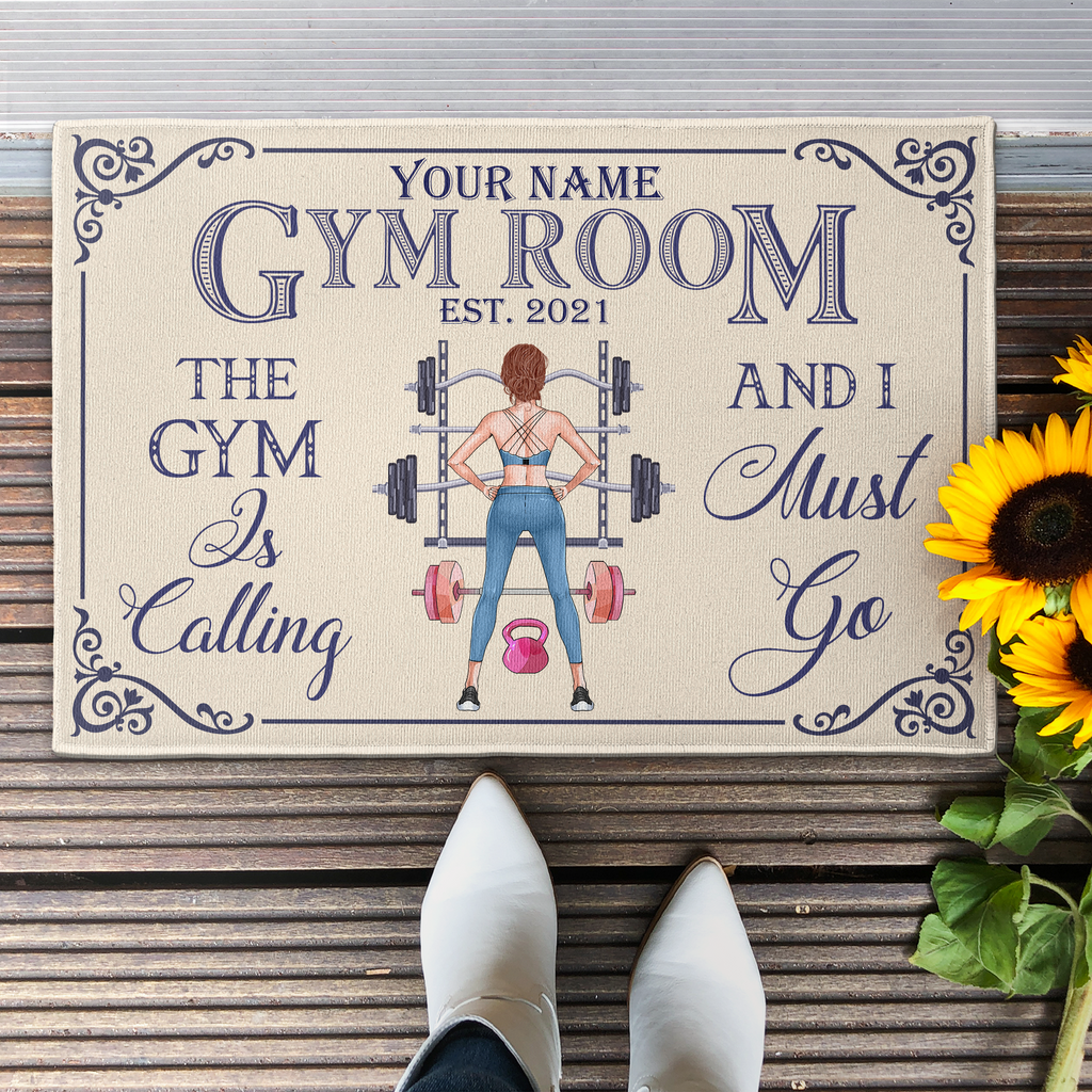 Gym Room - Personalized Doormat - Birthday Gift For Gymer - Fitness Lady
