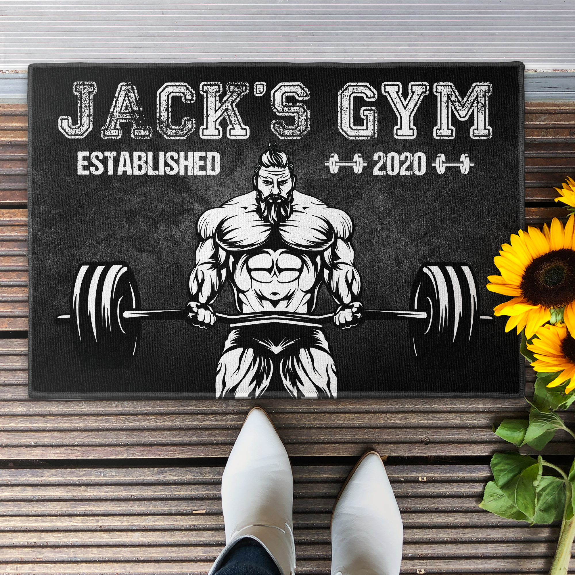 Old Man Gym Room - Personalized Doormat  - Gift For Gymer - Old Man Lifting